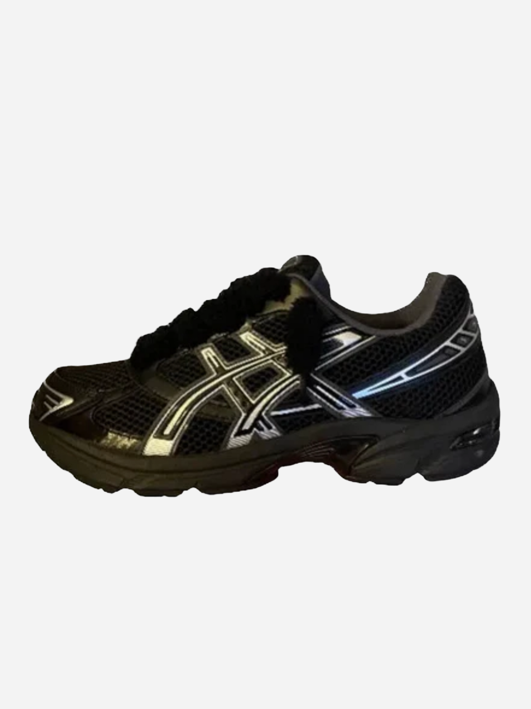 ASICS Gel-1130 'Black Pure Silver' (lacets fluffy)